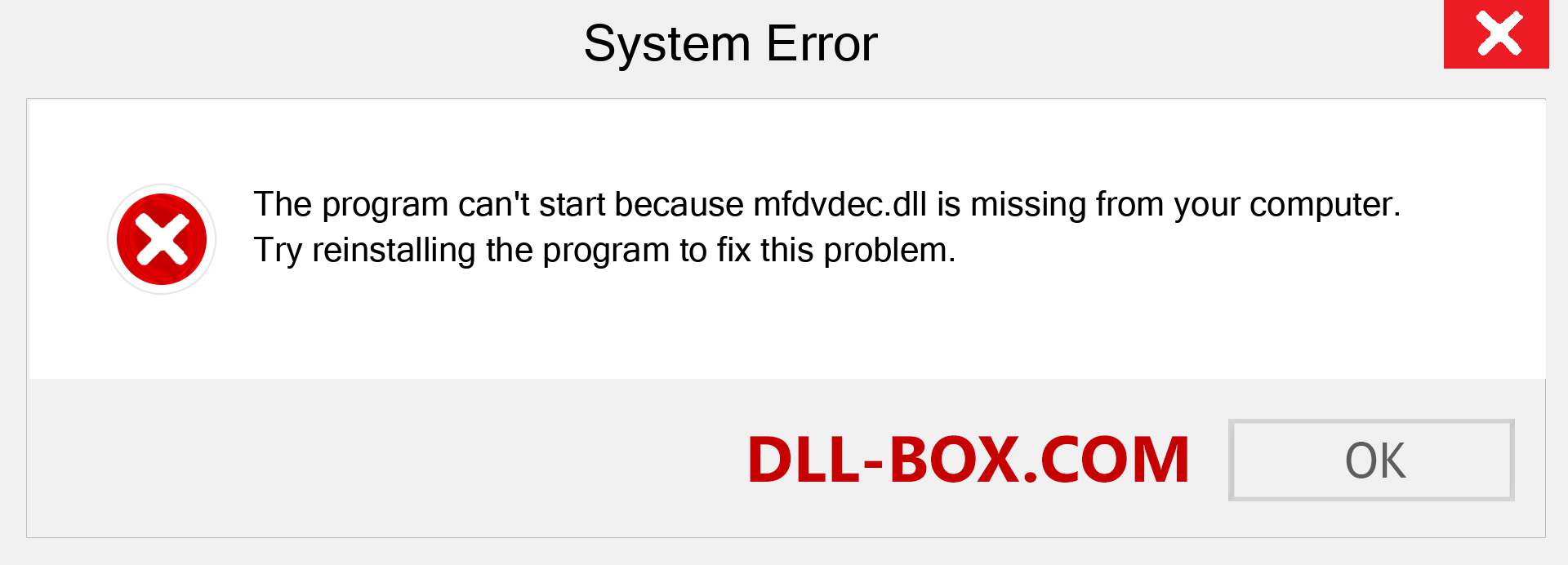  mfdvdec.dll file is missing?. Download for Windows 7, 8, 10 - Fix  mfdvdec dll Missing Error on Windows, photos, images