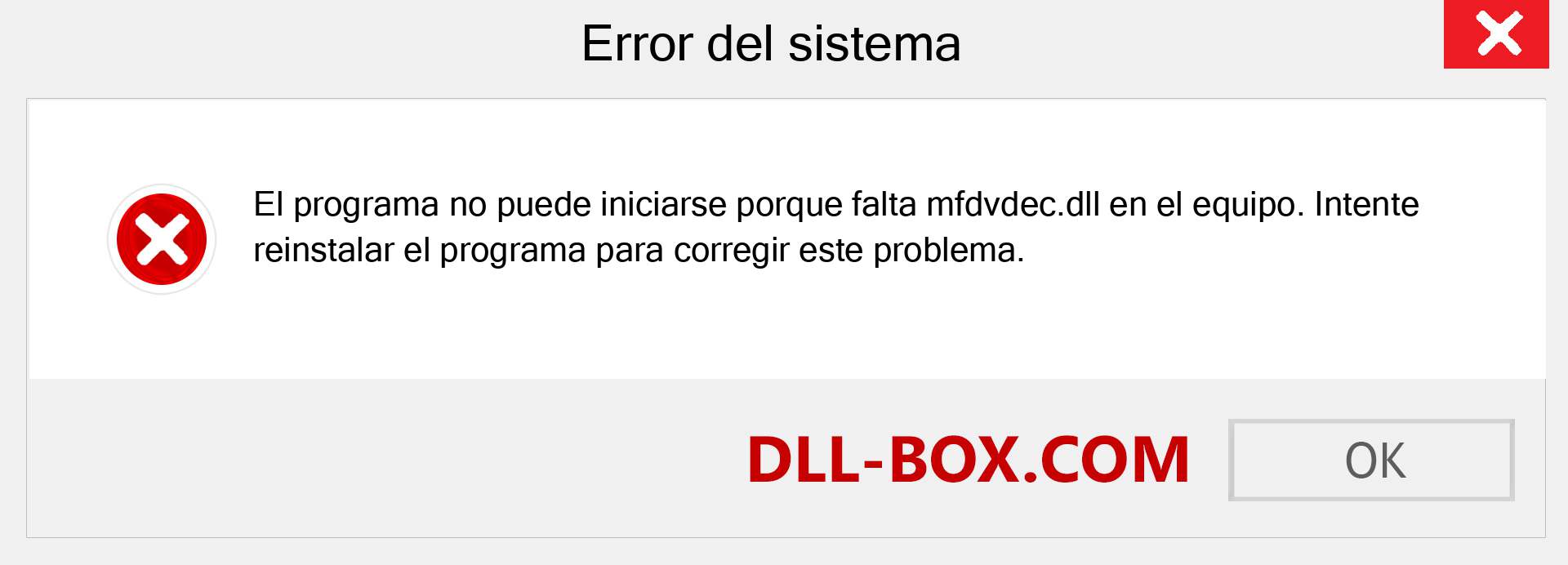 ¿Falta el archivo mfdvdec.dll ?. Descargar para Windows 7, 8, 10 - Corregir mfdvdec dll Missing Error en Windows, fotos, imágenes